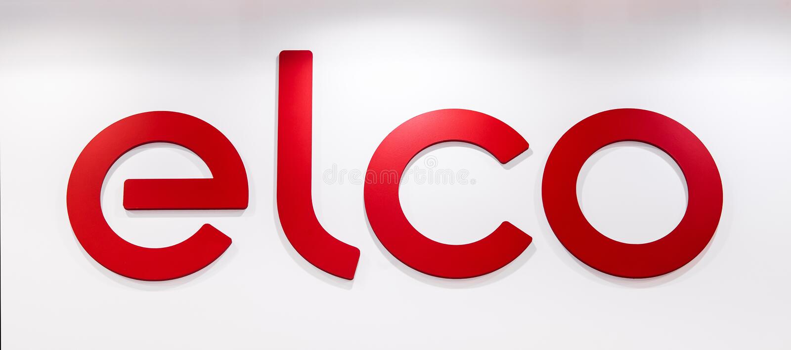 elco-company-logo-plastic-red-letters-white-wall-moscow-russia-february-new-brand-ariston-therm-86291081